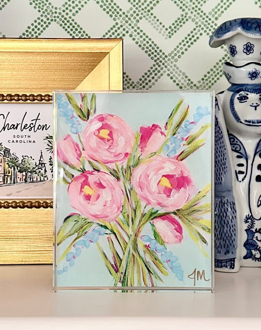 Bright Blooms Acrylic Block