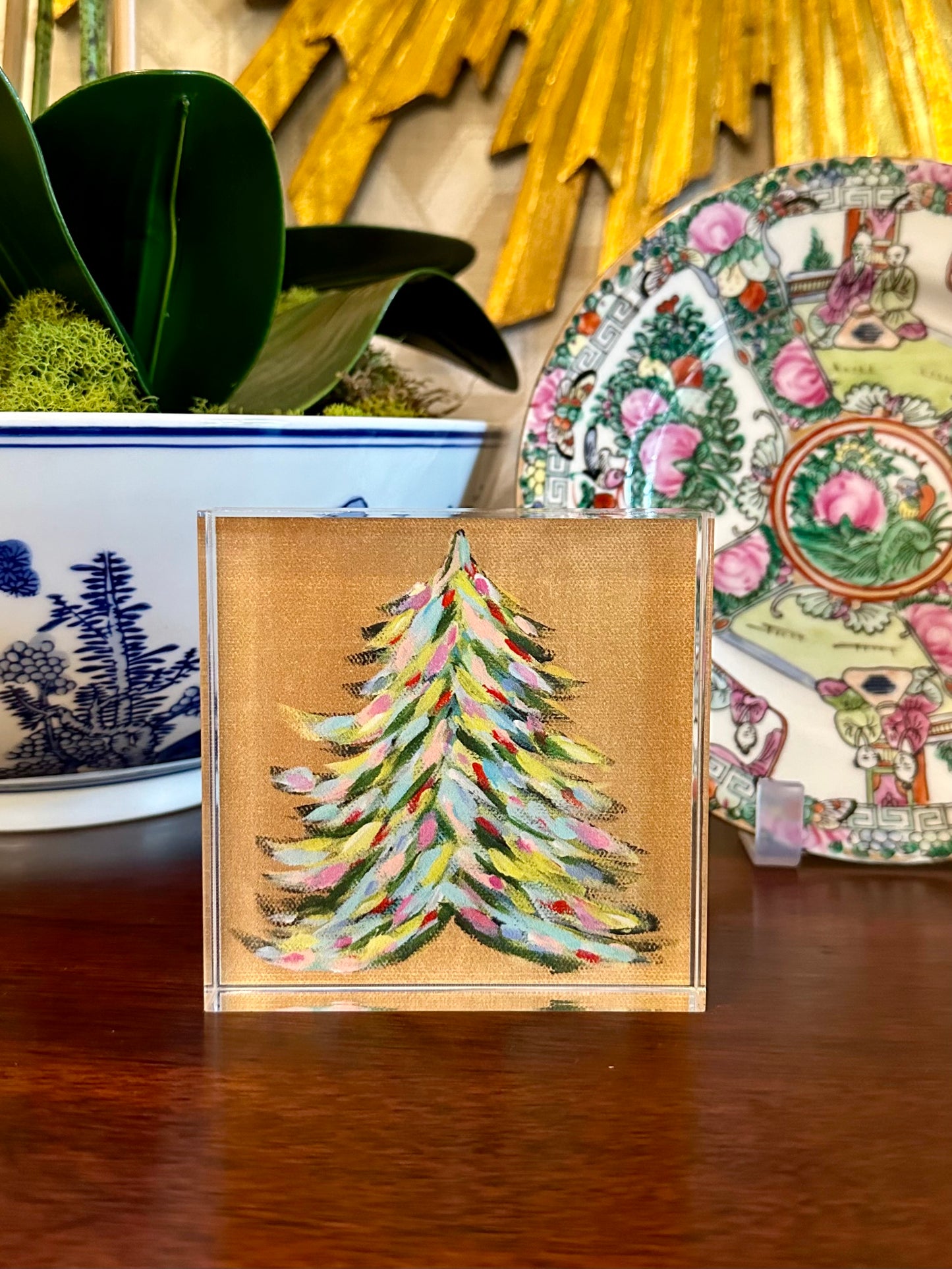 Christmas Tree Acrylic Block (4”x4”)