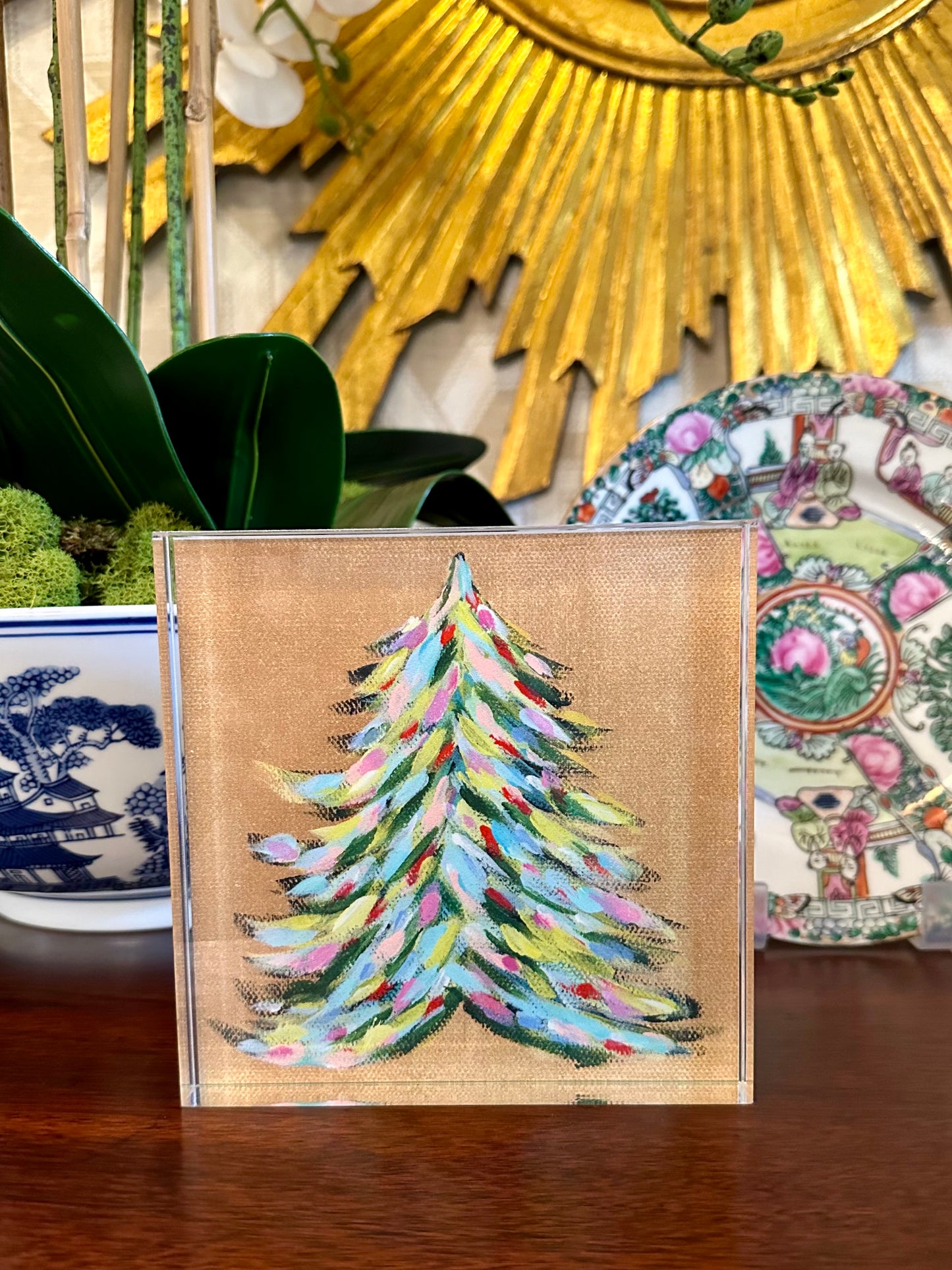 Christmas Tree Acrylic Block (5.5”x5.5”)